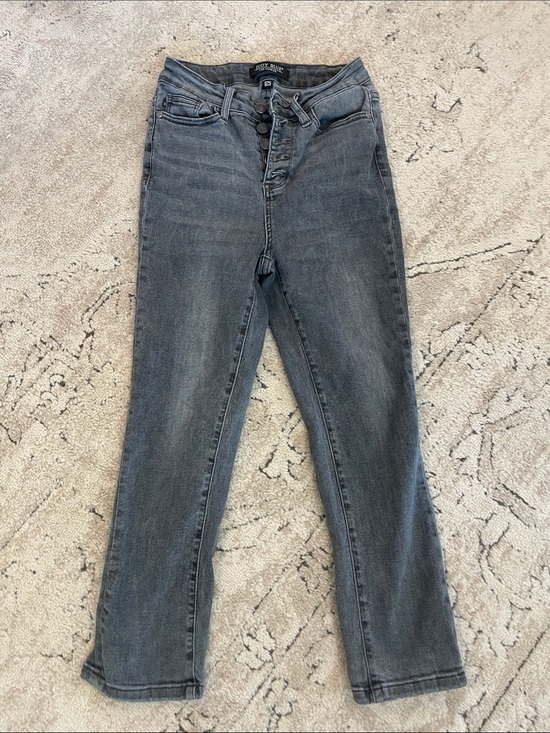 BDG Denim - Judy Blue High-Rise Button-Fly Skinny Jeans - Charcoal Gray